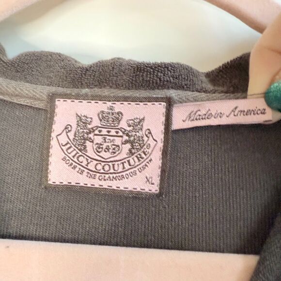 Vintage Y2K Juicy Couture Terry Cloth Hooded Zip Sweater in Brown Terry Cloth - Picture 6 of 9